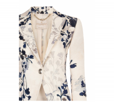 Rinascimento Cfc0117758 Kék-ecru Virágos Blézer