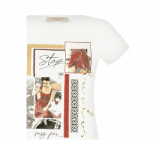 Rinascimento Cfc0109325 Törtfehér Mintás Póló