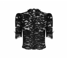 Rinascimento Cfc0121656 Fekete áttetsző Csipkeblúz