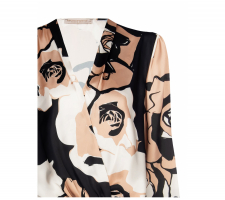 Rinascimento Cfc0019203 Púder-fekete Virágos Blúz