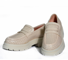 Rinascimento 6400 Bézs Bőr Félcipő