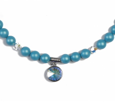Cr Pearl 2307 Türkiz-ezüst Gyöngynyaklánc