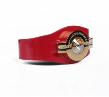 Cango by Köllő Babett Collection B4k Piros-arany Kristályos Bőr Karkötő