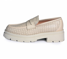 Rinascimento 6400 Bézs Bőr Félcipő