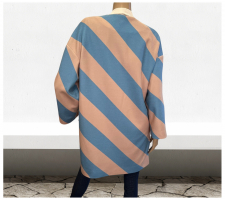 Rinascimento Cfc0115640 Kék-púder Csíkos Kabát