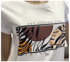 Rinascimento Cfc0119220 Fehér Mintás Póló