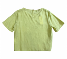 Rinascimento női blúz - Lime színű, rövid ujjú, 87% viszkóz - CFC0124229