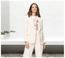 Rinascimento Cfc0109325 Törtfehér Mintás Póló