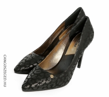 Cango&Rinaldi 79-1501 Fekete Leopárdmintás Bőr Magassarkú Cipő