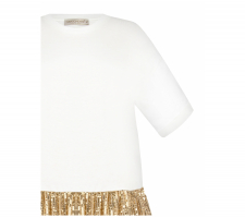 Rinascimento Cfc0109981 Törtfehér Flitteres Póló