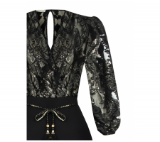 Rinascimento 18252 Fekete Virágos Overál