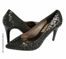 Cango&Rinaldi 79-1501 Fekete Leopárdmintás Bőr Magassarkú Cipő