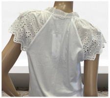 Rinascimento Cfc0119270 Fehér Fodros Blúz