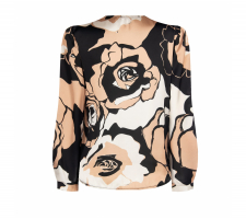 Rinascimento Cfc0019203 Púder-fekete Virágos Blúz