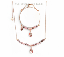 CR Pearl Collection 2204 Burgundi-rozé Nyaklánc