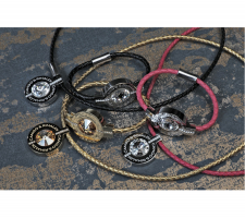 Cango by Köllő Babett Collection Bf14k Fekete-ezüst kristályos Bőr Karkötő