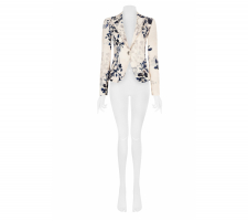 Rinascimento Cfc0117758 Kék-ecru Virágos Blézer