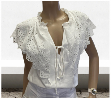 Rinascimento Cfc0119270 Fehér Fodros Blúz