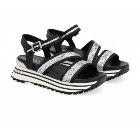Liu Jo Maxi Wonder Sandal 15 Fekete-ezüst Szandál