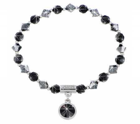 Cr Sunshine Collection 23k-20 Irizáló Fekete-ezüst karkötő