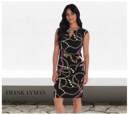 Frank Lyman 251371 Fekete-pink Láncmintás Ruha