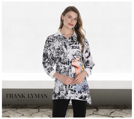 Frank Lyman 256706 Fekete-fehér Mintás Blúz